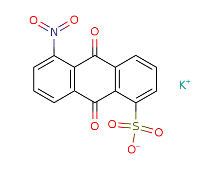 Molecular Structure of 93804-31-0 (potassium 9,10-dihydro-9,10-dioxo-5-nitroanthracene-1-sulphonate)