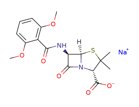 4-Thia-1-azabicyclo[3.2.0]heptane-2-carboxylicacid, 6-[(2,6-dimethoxybenzoyl)amino]-3,3-dimethyl-7-oxo-, sodium salt (1:1),(2S,5R,6R)-