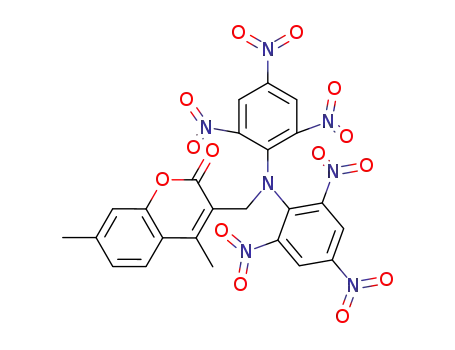 2H-1-Benzopyran-2-one,  3-[[bis(2,4,6-trinitrophenyl)amino]methyl]-4,7-dimethyl-