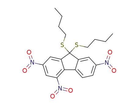 Molecular Structure of 90685-68-0 (9H-Fluorene, 9,9-bis(butylthio)-2,4,7-trinitro-)