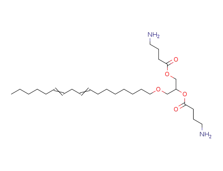 Molecular Structure of 108920-55-4 ((9Z,12Z)-9,12-Octadecadienoic acid 2,3-bis(4-amino-1-oxobutoxy)propyl ester)