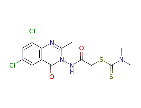 Dimethyl-dithiocarbamic acid (6,8-dichloro-2-methyl-4-oxo-4H-quinazolin-3-ylcarbamoyl)-methyl ester