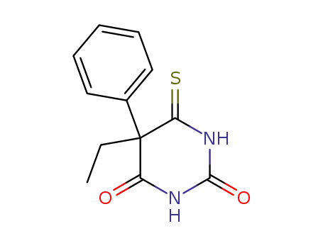 Molecular Structure of 60024-01-3 (2,4(1H,3H)-Pyrimidinedione, 5-ethyldihydro-5-phenyl-6-thioxo-)