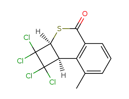 2aα,8bα-1,1,2,2-tetrachloro-2,2a-dihydro-8-methyl-1H-cyclobuta[c][2]benzothiopyran-4-one