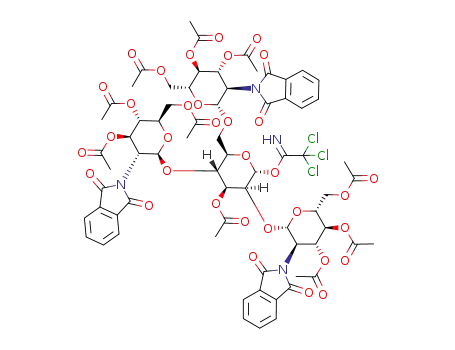 O-{O-[(3,4,6-tri-O-acetyl-2-deoxy-2-phthalimido-β-D-glucopyranosyl)-(1->2)]-O-[(3,4,6-tri-O-acetyl-2-deoxy-2-phthalimido-β-D-glucopyranosyl)-(1->4)]-O-[(3,4,6-tri-O-acetyl-2-deoxy-2-phthalimido-β-D-glucopyranosyl)-(1->6)]-3-O-acetyl-α-D-mannopyranosyl}-trichloroacetimidate