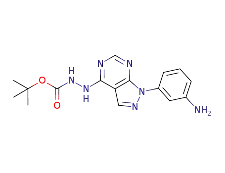 tert-butyl 2-[1-(3-aminophenyl)-1H-pyrazolo[3,4-d]pyrimidin-4-yl]hydrazinecarboxylate