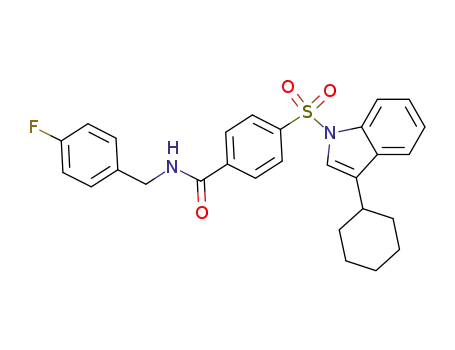 4-(3-cyclohexyl-indole-1-sulfonyl)-N-(4-fluoro-benzyl)-benzamide