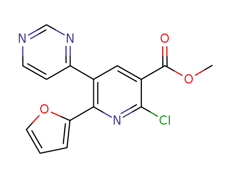 methyl 2-chloro-6-(2-furyl)-5-pyrimidin-4-ylnicotinate