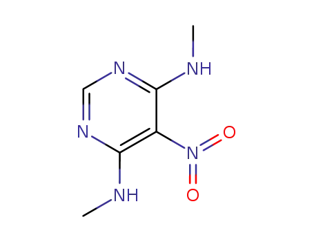 Molecular Structure of 6964-30-3 (4,6-Pyrimidinediamine,N4,N6-dimethyl-5-nitro-)