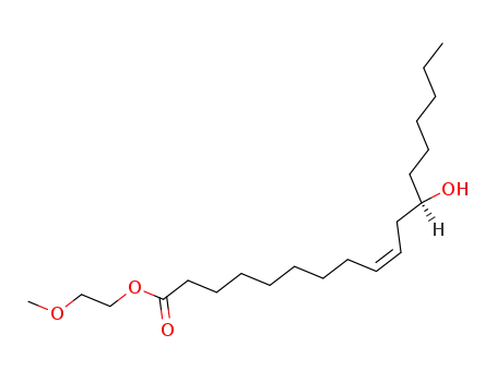 Molecular Structure of 142-21-2 (2-methoxyethyl (9Z,12R)-12-hydroxyoctadec-9-enoate)