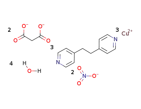 [(Cu3(malonate)2(1,2-bis(4-pyridyl)ethane)3(H2O)2)(NO3)2(H2O)2]n