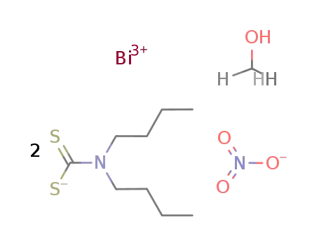 Bi(NO3)(N,N-dibutyldithiocarbamate)2(CH3OH)