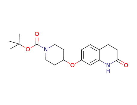 Molecular Structure of 583031-07-6 (1-Piperidinecarboxylic acid,
4-[(1,2,3,4-tetrahydro-2-oxo-7-quinolinyl)oxy]-, 1,1-dimethylethyl ester)