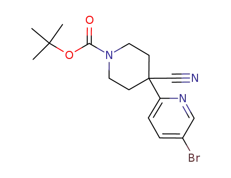 tert-butyl 4-(5-bromopyridin-2-yl)-4-cyanopiperidine-1-carboxylate