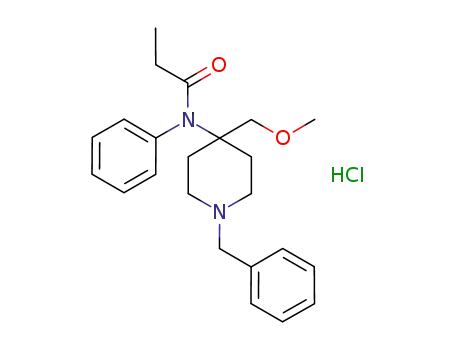 Molecular Structure of 84255-05-0 (N-[1-benzyl-4-(methoxymethyl)piperidin-4-yl]-N-phenylpropionamide hydrochloride)