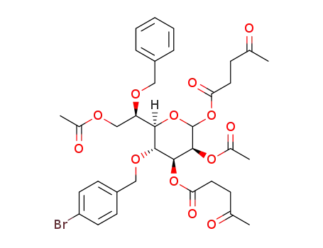 2,7-di-O-acetyl-3-O-levulinoyl-4-O-(para-bromobenzyl)-6-O-benzyl-L-glycero-D-manno-heptopyranosyl levulinoate