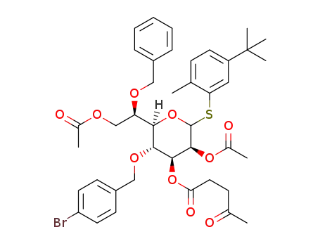 5-tert-butyl-2-methylphenyl 2,7-di-O-acetyl-3-O-levulinoyl-4-O-para-bromobenzyl-6-O-benzyl-1-thio-L-glycero-D-manno-heptopyranoside