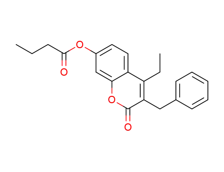3-benzyl-4-ethyl-2-oxo-2H-chromen-7-yl butyrate