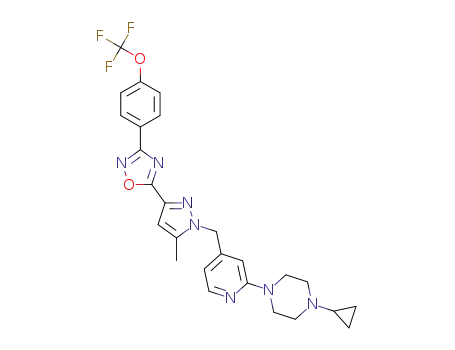 1-cyclopropyl-4-{4-[(5-methyl-3-{3-[4-(trifluoromethoxy)phenyl]-1,2,4-oxadiazol-5-yl}-1H-pyrazol-1-yl)methyl]pyridin-2-yl}piperazine
