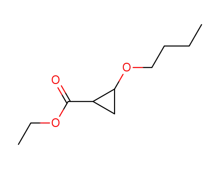 Molecular Structure of 78932-45-3 (Cyclopropanecarboxylic acid, 2-butoxy-, ethyl ester)