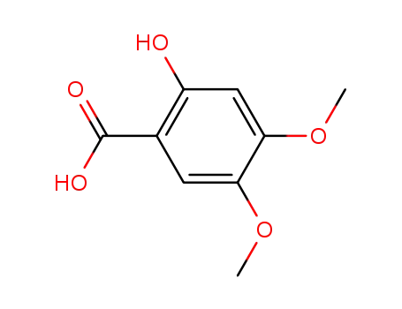Molecular Structure of 5722-93-0 (2-HYDROXY-4,5-DIMETHOXY BENZOIC ACID)