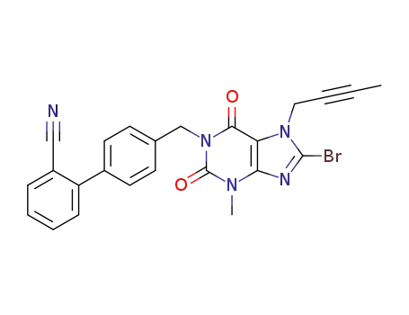 4'-((8-bromo-7-(but-2-ynyl)-3-methyl-2,6-dioxo-2,3,6,7-tetrahydro-1H-purin-1-yl)methyl)biphenyl-2-carbonitrile