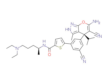 (4″RS,2‴RS)-5-[3-(6-Amino-5-cyano-3-methyl-4-isopropyl-2,4-dihydropyrano[2,3-c]pyrazol-4-yl)-5-cyanophenyl]-N-[5-(diethylamino)pent-2-yl]thiophene-2-carboxamide