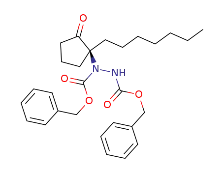 dibenzyl (S)-1-(1-heptyl-2-oxocyclopentyl)hydrazine-1,2-dicarboxylate