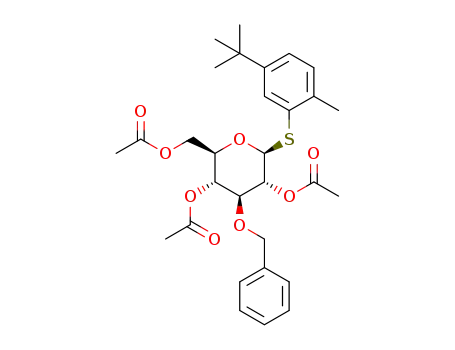 (2-methyl-5-tert-butylphenyl) 2,4,6-tri-O-acetyl-3-O-benzyl-1-thio-β-D-glucopyranose