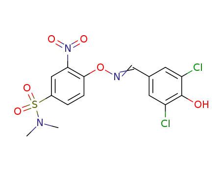 Molecular Structure of 61101-46-0 (Benzenesulfonamide,
4-[[[(3,5-dichloro-4-hydroxyphenyl)methylene]amino]oxy]-N,N-dimethyl-3
-nitro-)