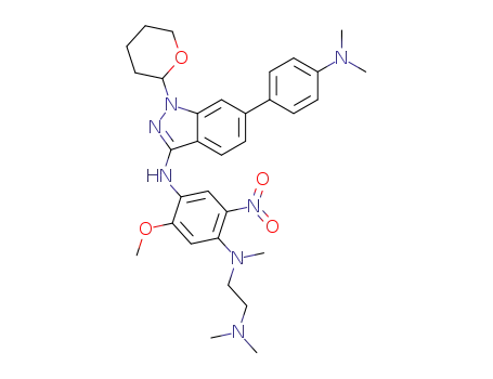 N1-(2-(dimethylamino)ethyl)-N4-(6-(4-(dimethylamino)phenyl)-1-(tetrahydro-2H-pyran-2-yl)-1H-indazol-3-yl)-5-methoxy-N1-methyl-2-nitrobenzene-1,4-diamine