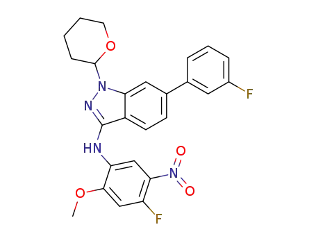 N-(4-fluoro-2-methoxy-5-nitrophenyl)-6-(3-fluorophenyl)-1-(tetrahydro-2H-pyran-2-yl)-1H-indazol-3-amine