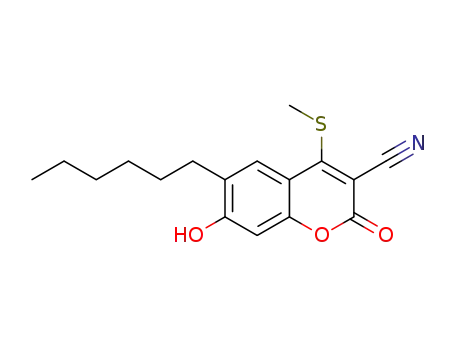 6-hexyl-7-hydroxy-4-(methylthio)-2-oxo-2H-chromene-3-carbonitrile