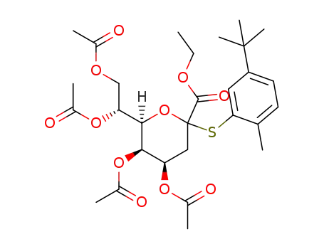 ethyl (5-tert-butyl-2-methylbenzenethio 4,5,7,8-tetra-O-acetyl-3-deoxy-D-manno-oct-2-ulopyranoside)onate
