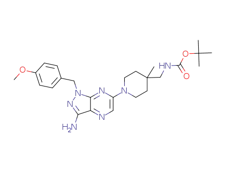 tert-butyl ((1-(3-amino-1-(4-methoxybenzyl)-1H-pyrazolo[3,4-b]pyrazin-6-yl)-4-methylpiperidin-4-yl)methyl)carbamate