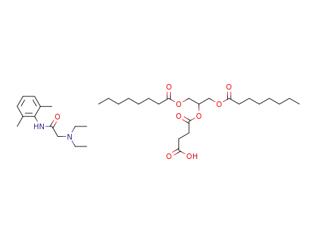 2-((2,6-dimethylphenyl)amino)-N,N-diethyl-2-oxoethan-1-aminium 4-((1,3-bis(octanoyloxy)propan-2-yl)oxy)-4-oxobutanoate