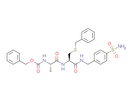 benzyl ((S)-1-(((R)-3-(benzylthio)-1-oxo-1-((4-sulfamoylbenzyl)amino)propan-2-yl)amino)-1-oxopropan-2-yl)carbamate
