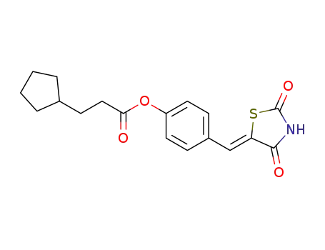 ((Z)-4-((2,4-dioxothiazolidin-5-ylidene)methyl)phenyl-3-cyclopentylpropanoate)