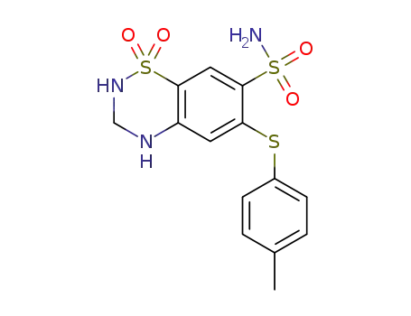 6-((4-methylphenyl)thio)-3,4-dihydro-2H-benzo[e][1,2,4]-thiadiazine-7-sulfonamide 1,1-dioxide