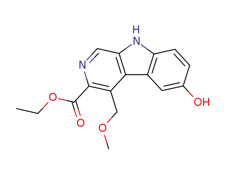 Molecular Structure of 96136-88-8 (9H-Pyrido[3,4-b]indole-3-carboxylic acid,
6-hydroxy-4-(methoxymethyl)-, ethyl ester)