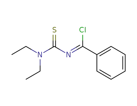 Molecular Structure of 82655-59-2 (Benzenecarboximidoyl chloride, N-[(diethylamino)thioxomethyl]-)