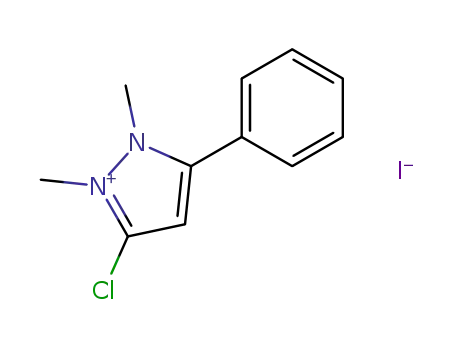 Molecular Structure of 59803-61-1 (1H-Pyrazolium, 3-chloro-1,2-dimethyl-5-phenyl-, iodide)