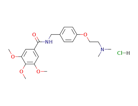 Benzamide,N-[[4-[2-(dimethylamino)ethoxy]phenyl]methyl]-3,4,5-trimethoxy-, hydrochloride(1:1) cas  554-92-7