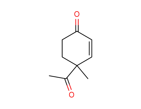 Molecular Structure of 61599-05-1 (2-Cyclohexen-1-one, 4-acetyl-4-methyl-)