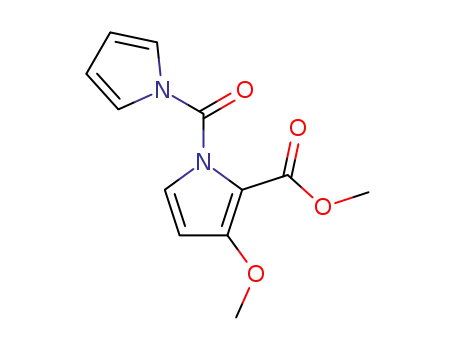 Molecular Structure of 112373-18-9 (1H-Pyrrole-2-carboxylic acid, 3-methoxy-1-(1H-pyrrol-1-ylcarbonyl)-,
methyl ester)