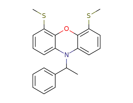 Molecular Structure of 113202-10-1 (10H-Phenoxazine, 4,6-bis(methylthio)-10-(1-phenylethyl)-)