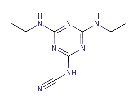 Molecular Structure of 53736-41-7 (Cyanamide, [4,6-bis[(1-methylethyl)amino]-1,3,5-triazin-2-yl]-)