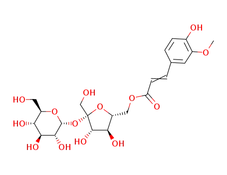 (E)-3-(4-Hydroxy-3-methoxy-phenyl)-acrylic acid (2R,3S,4S,5S)-3,4-dihydroxy-5-hydroxymethyl-5-((2R,3R,4S,5S,6R)-3,4,5-trihydroxy-6-hydroxymethyl-tetrahydro-pyran-2-yloxy)-tetrahydro-furan-2-ylmethyl ester