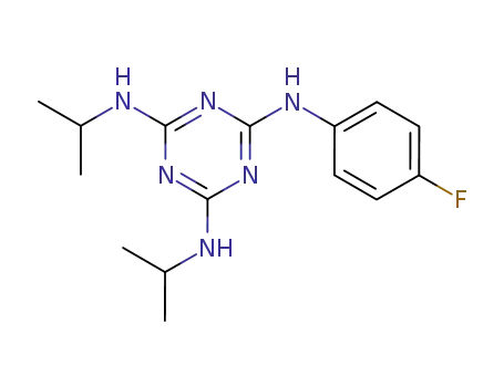 Molecular Structure of 92887-87-1 (1,3,5-Triazine-2,4,6-triamine,
N-(4-fluorophenyl)-N',N''-bis(1-methylethyl)-)