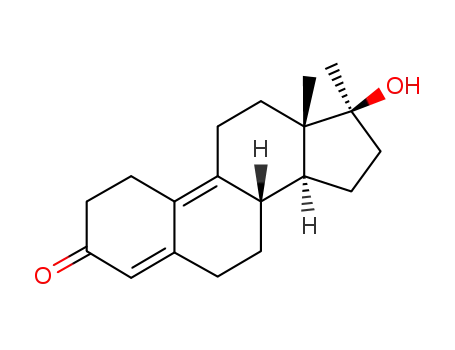 Molecular Structure of 14531-89-6 (17A-METHYL,17BETA-HYDROXY-ESTRA-4,9-DIENE-3-ONE)